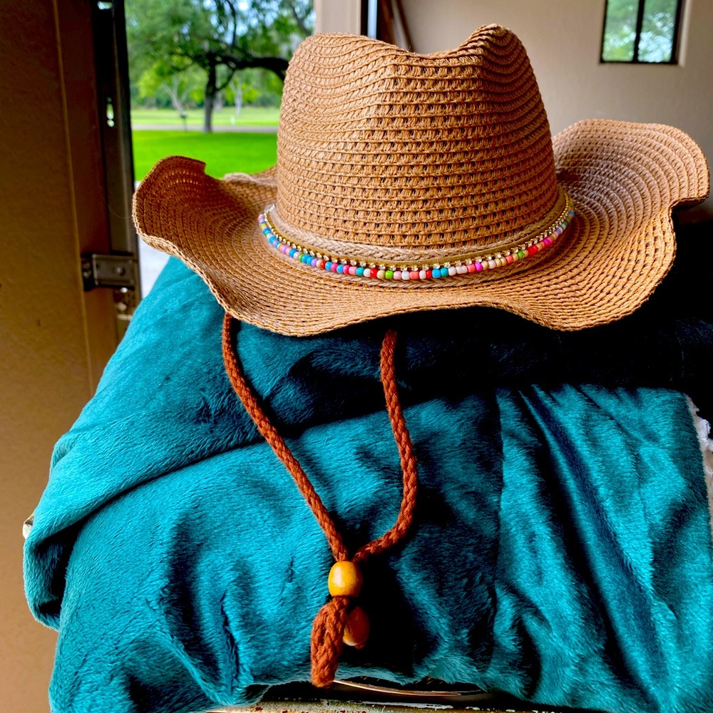 Women’s western hat with colorful beaded band